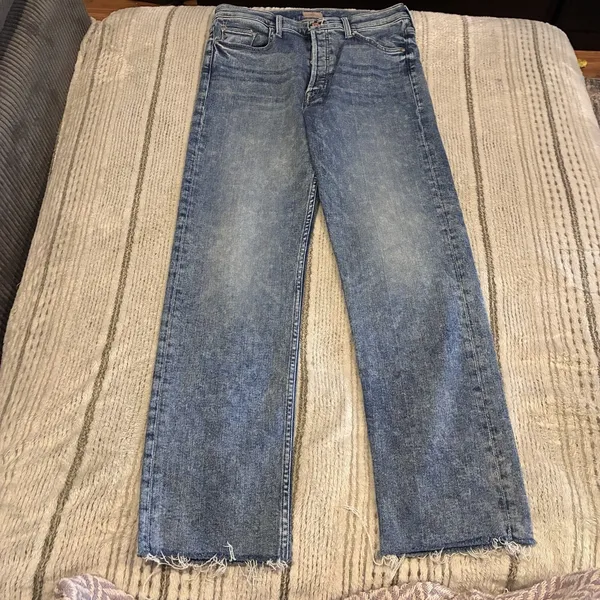 MOTHER Tomkat Ankle Fray Button Fly High Rise Jeans 30x27 Size 30 - Image 2