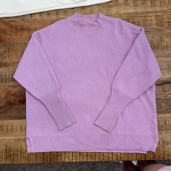 Shop‎ the Mint Mock Neck Oversized Sweater S Purple - Image 2