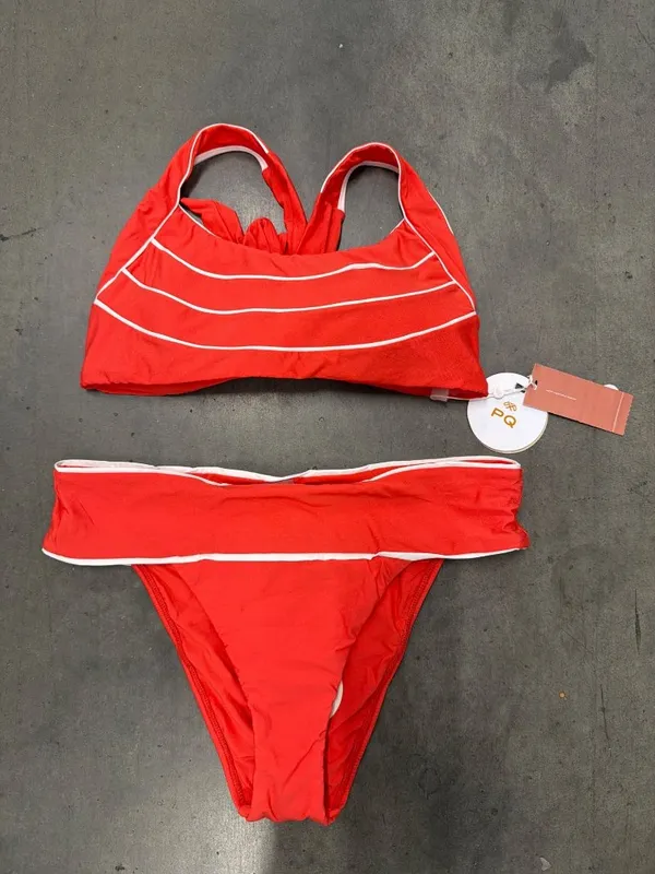 PQ Swim Banded High Waist Bottom and Gabby Top Bikini Set Passion Womens Size La - Image 5