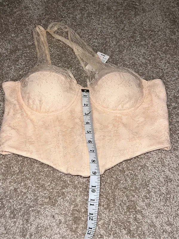 Windsor Pale Yellow Lace Asymmetric Bustier - Image 5