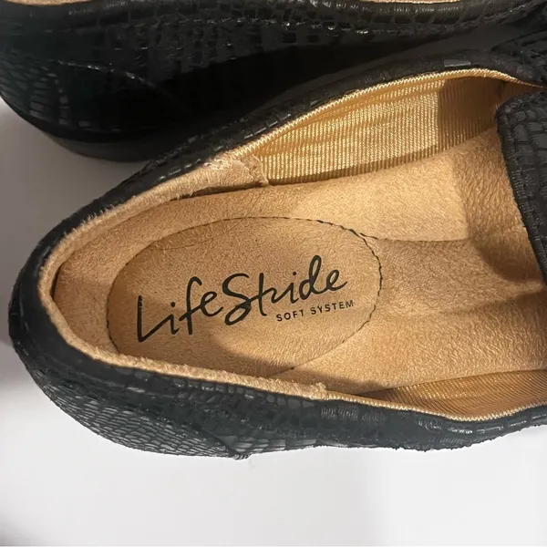 LifeStride Women’s Lolly Slip-On Loafer Black Croc Size 5M Chic Comfort Flats 🔥 - Image 8