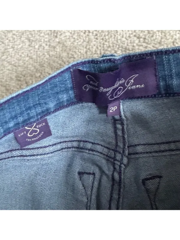 NYDJ Bootcut Jeans Petite Medium Wash Stretch Denim Embellished Back Pocket - Image 3