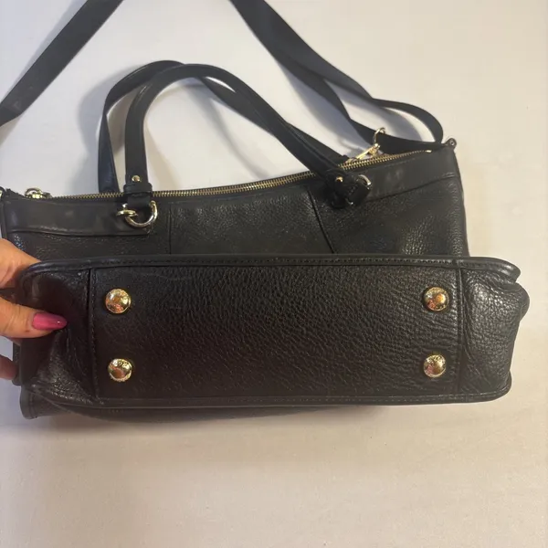 Michael‎ Kors Jesse Large Satchel Shoulder Bag Black Pebble Leather Purse - Image 6