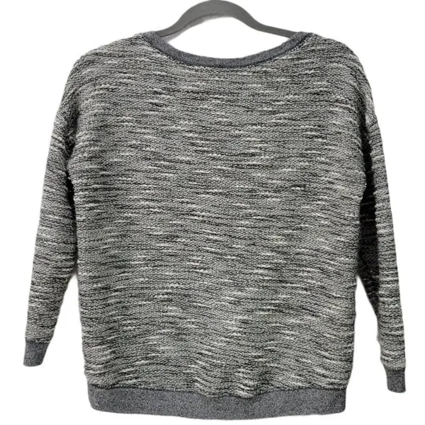 American Eagle Outfitters‎ Gray Speckled Knit Metallic Crewneck Sweater Size SP - Image 3