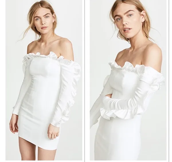 Cinq à Sept Rosemarie Ruffle Bridal Dress White Size 2 - Image 2
