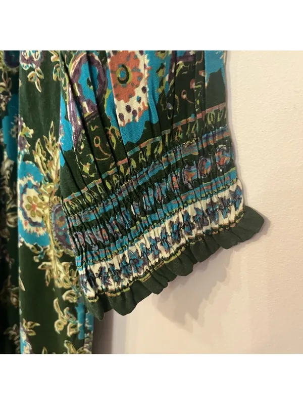 Natural Life Green Floral boho Maxi Dara Dress - Image 6