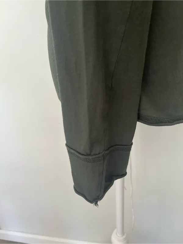 Zadig & Voltaire Olive Green Long Sleeve Tee with Gold Skull Motif - Image 7