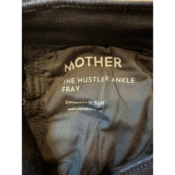 Mother The Hustler Ankle Fray Encounters at Night Dark Blue Stretch Jeans 27 - Image 7