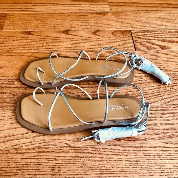 Seychelles Lilac Two Silver Metallic Leather Casual Sandals Women's Size 7.5 NWT - Image 8
