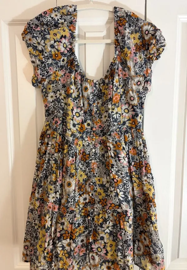 American Eagle Floral Button Front Mini Babydoll Dress - Image 2