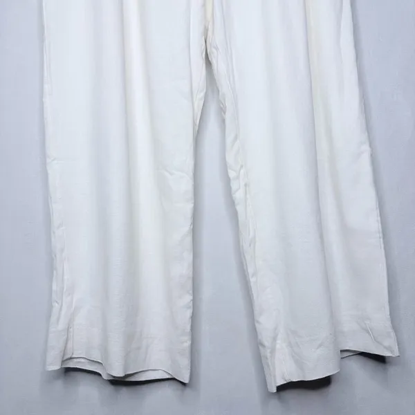Abercrombie & Fitch White Sloane Linen Blend Pants - Image 7