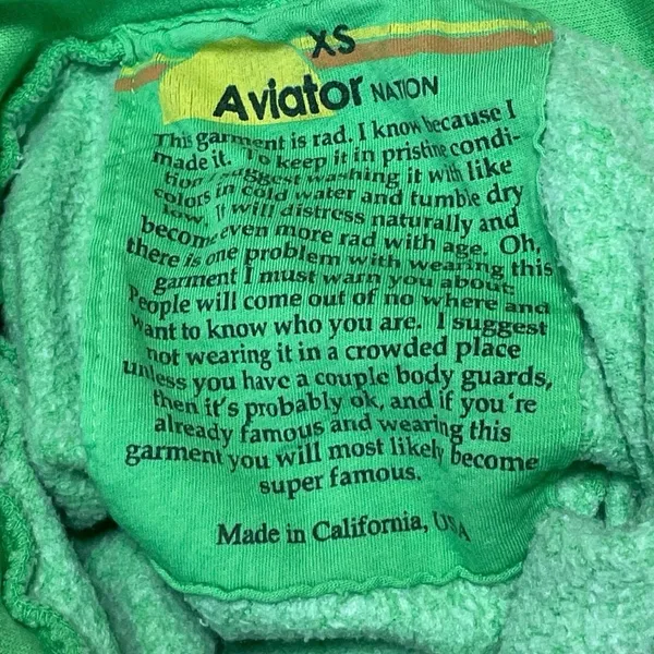Aviator Nation Green Long Sleeves Palm Tree Hamptons 2023 Hoodie Sweatshirt XS - Image 4