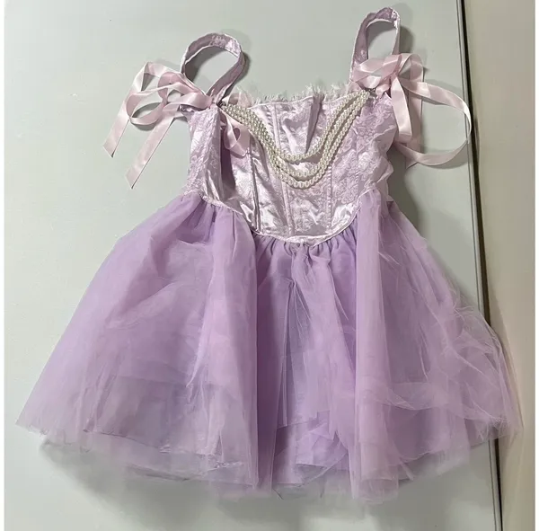 Dolls Kill x Sugar Thrillz Purple Lavender Victorian Floral Pearls Corset Mini Dress Size S 💜🤍✨ - Image 2