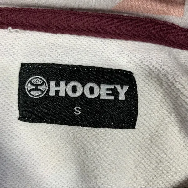 Hooey Women’s Roomy Burgundy Grey Hoodie Sweatshirt Longsleeve Aztec Print S - Image 12