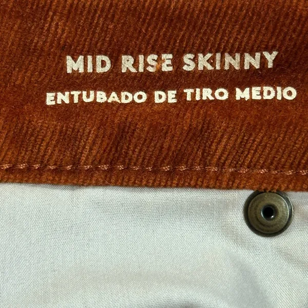 NWT Universal Thread Size 2 reg Burnt Orange rust Corduroy Mid Rise Skinny Pants - Image 6