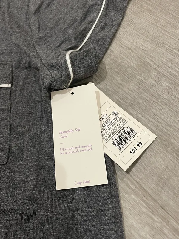 Stars Above gray short sleeve button up pajama top - Image 3