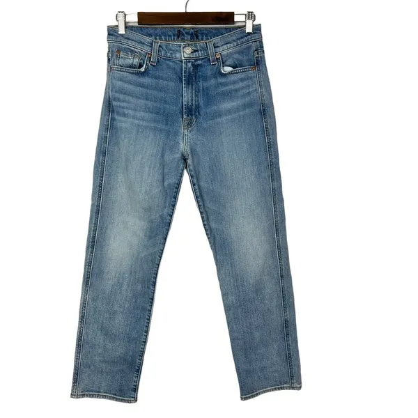 7 For All Mankind High Waist Cropped Straight Jeans 28 - Image 2