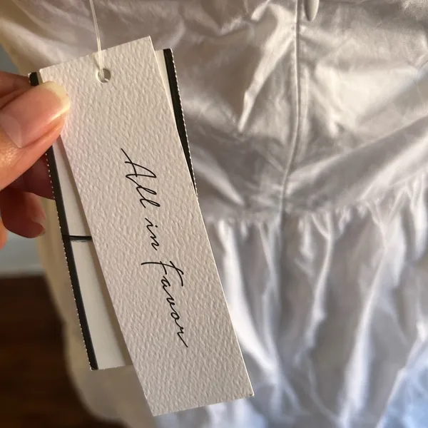 NWT All in Favor White Strapless Mini Dress | Size: L - Image 5