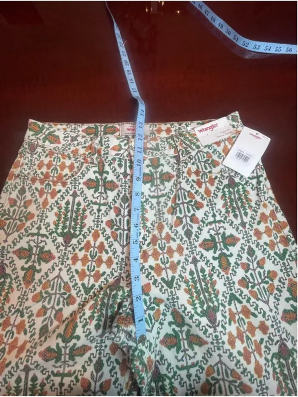 NWT Wrangler Fierce Flare Jeans Floral Pattern High Rise Boho Retro Style Sz 12 - Image 9