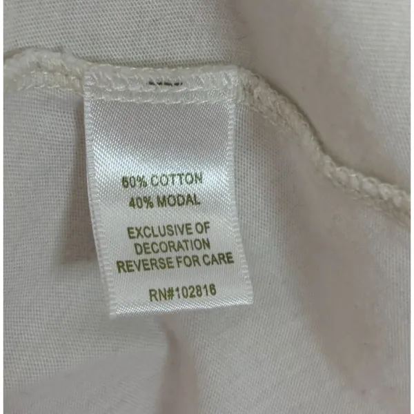 Garnet Hill Ivory Floral Embroidered 3/4‎ Sleeve Top Sz L Boho Feminine Casual - Image 5
