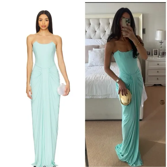 Deme By Gabriella X Revolve Pearl Gown Long Dress Size S flaw - Image 2