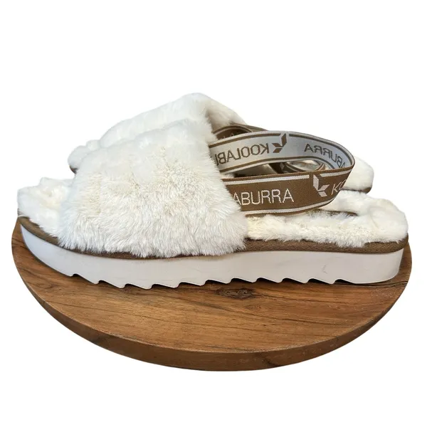 Koolaburra by UGG Women's‎ Fuzz 'N II Sandals Slippers Slingback Cream Ivory 11 - Image 2