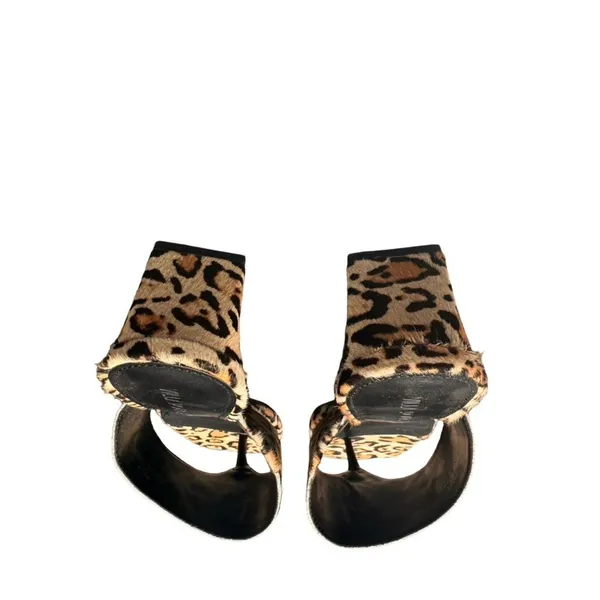 Villa Rouge Leopard Print Toe Loop Mule Sandals Women's 6.5 Low Heel New Box - Image 5