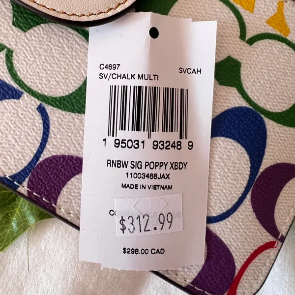 Coach Poppy Crossbody With Card Case In Rainbow Signature Canvas c4697 - Image 6