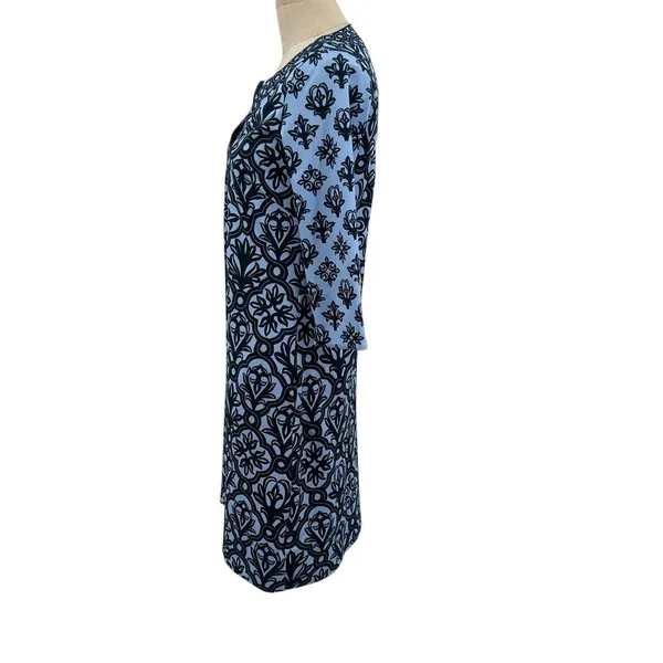Gretchen Scott Split Neck Dress Mosaic‎ Tile Print Blue Size XS - Image 6