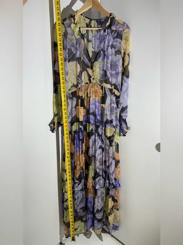 Anthropologie The Marais Printed Chiffon Maxi Dress with Flowing Floral Print - Image 7