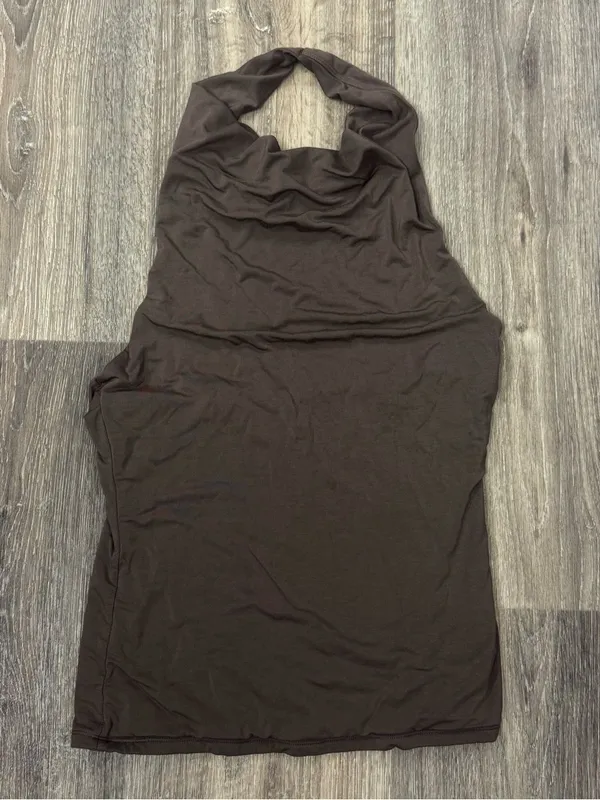 Suuksess Buttery Soft Cowl Neck Tank Top Brown Women’s Medium - Image 2