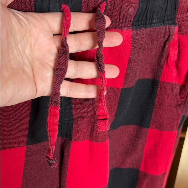 Old Navy Red & Black Buffalo Plaid Flannel Pajama Pants | Unisex | Size Medium - Image 6