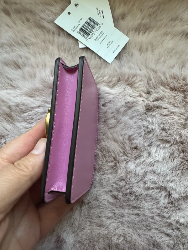 coach Bandit Card Case Brass/Fuschia Ch825 - Image 3