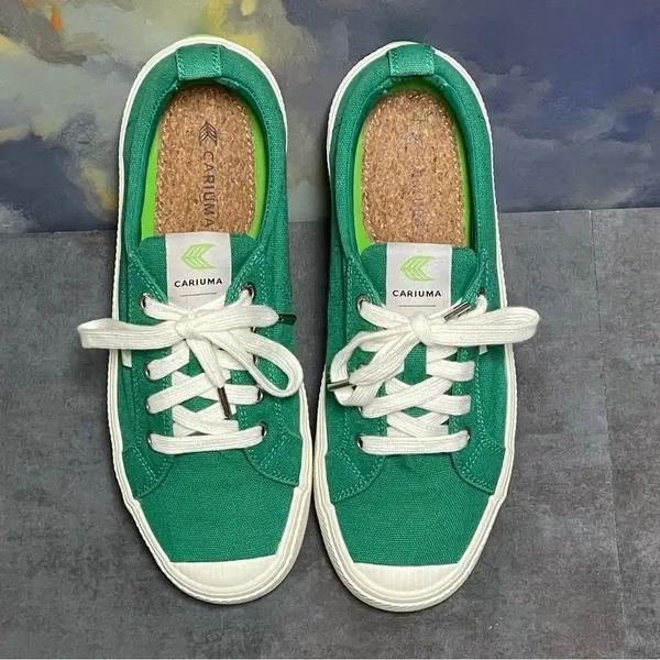 Cariuma Green Canvas OCA Low Cut Women's Sneakers Size 8M - Image 8