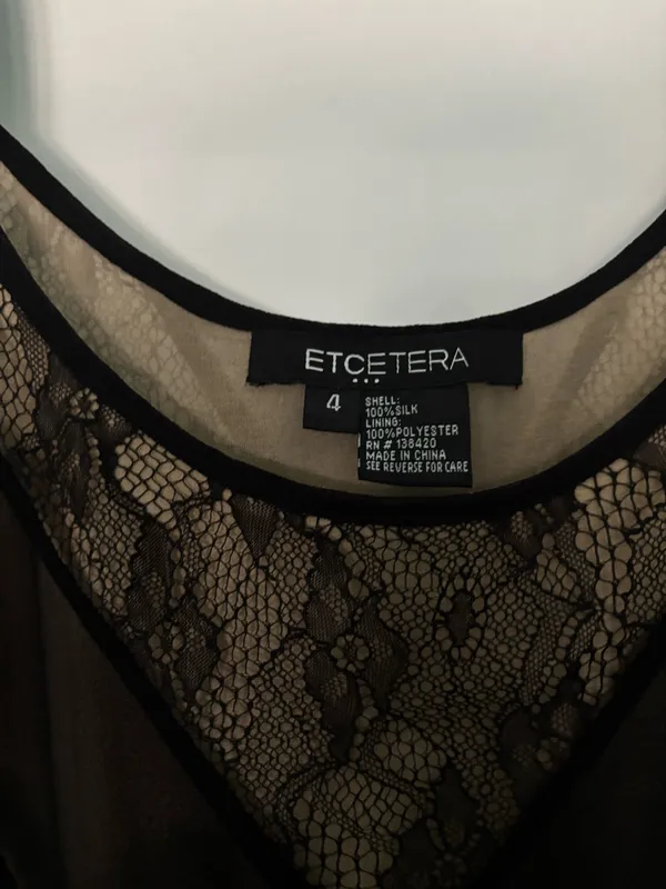 Etcetera Black and beige lace cami - Image 2