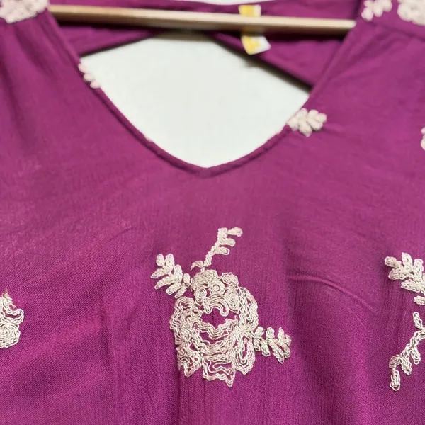 Free People Embroidered Mini Dress‎ V Neck Cutout Back Long Sleeve Pockets XS - Image 4