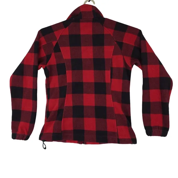 Columbia Jacket Womens M Benton Springs Full-Zip Fleece Red‎ Black Lumberjack - Image 2