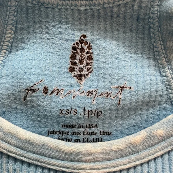 Free People FP Movement Tank Top Blue Ribbed Seamless Happiness Runs XS/S - Image 2