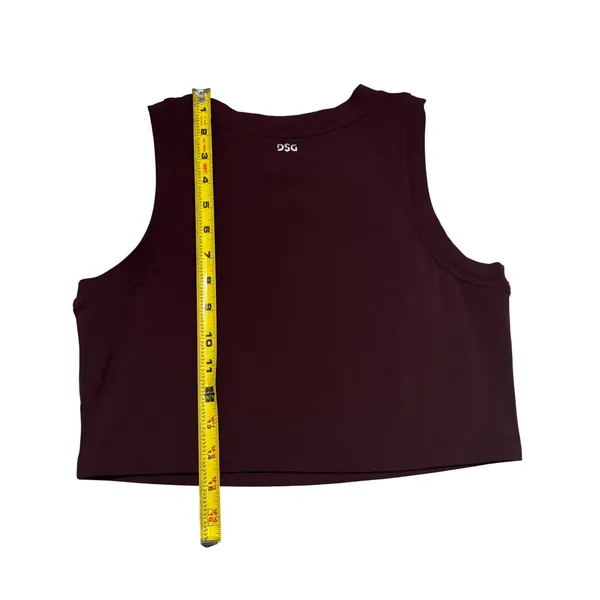DSG x Twitch + Allison Women's High Neck Active Crop Tank Top Wine Red Size S - Image 6