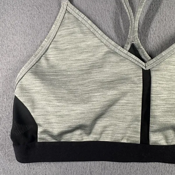 Nike Sports Bra Womens Small Gray‎ Black Dri-FIT Strappy Crossback Athletic - Image 3