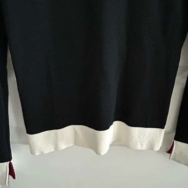 The Limited Colorblock Knit Top Black Cream Size M - Image 10