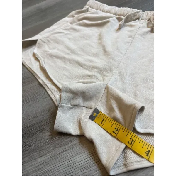 H&M Pull On Shorts Drawstring Elastic Waistband Medium Oatmeal Beige - Image 9