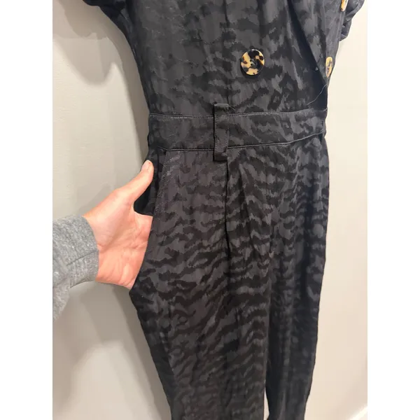 Good American Jumpsuit Women S Summer Boss Black‎ Jacquard Animal Print Mob Wife - Image 5