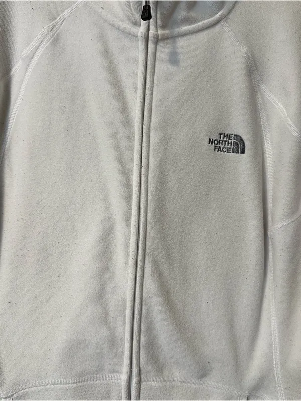 The North Face White Full-Zip Fleece Hoodie Casual Outdoors Preppy - Image 2