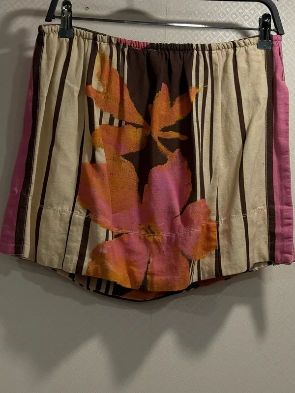 NWT Free People Tropical Floral Zebra Stripe Off Shoulder Boho Top Size Small - Image 4
