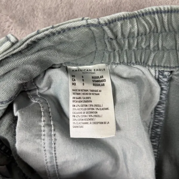 American Eagle Stretch Cargo Pants Women’s 0 Green Utility Y2K Cotton Blend - Image 7