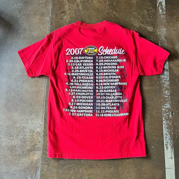 Vintage Y2K Chase Authentics Kasey Kahne Red Double Sided Nascar Racing T-Shirt - Image 3