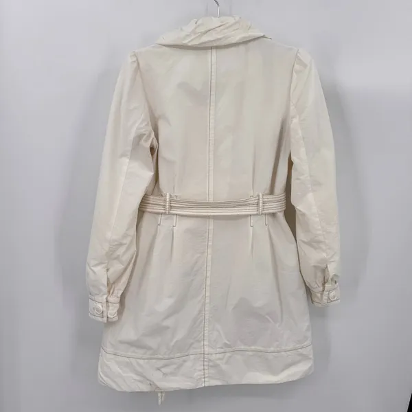 Esprit Trench Coat Ivory Cream Double Breasted Belted Y2K Waterproof Medium - Image 6