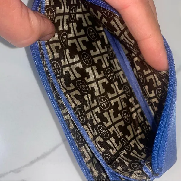 Tory Burch Blue Nylon Wristlet Wallet EXC CONDITION - Image 6