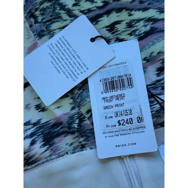 Reiss NWT Amy Skirt Size UK 14 / US 10‎ Multicolor Paisley Pleated Mini Pencil - Image 5